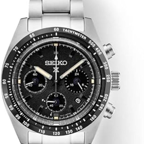 NEW Seiko SSC819 Prospex Speedtimer Solar Chronograph Black Dial Men's Watch - Picture 2 of 5